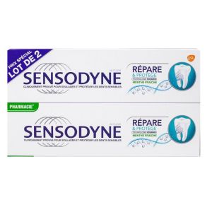 Sensodyne Répare & Protége Pâte Dentifrice Menthe Fraîche 2 tubes de 75ml
