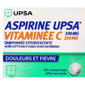 Aspirine Upsa Vit C 20 comprimés Effervescents