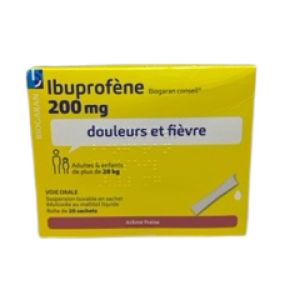 Ibuprofène Biogaran Conseil 200mg Suspension Buvable 20 sachets 10ml