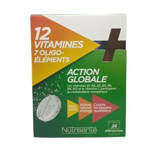 Nutrisanté 12 Vitamines +7 Oligo-éléments comprimés effervescents 2 tubes de 12