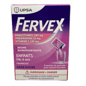 Fervex Rhume Paracétamol Granulés Pour Solution Buvable En Sachets Enfants Boite de 8