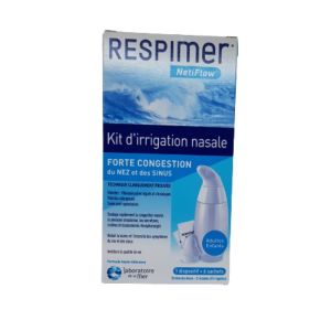 RESPIMER NETIFLOW KIT D IRRIGATION NASALE + 2 RECHARGES de 30 SACHETS POUR  IRRIGATION NASALE : : Hygiène et Santé