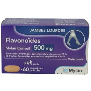 Flavonoides Mylan 500mg Comprimés Pelliculés Plaque de 60
