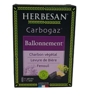 Herbesan Carbogaz Ballonnement 45 Gélules (20 g)