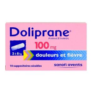 Doliprane 100mg Suppositoire Sécable boite de 10