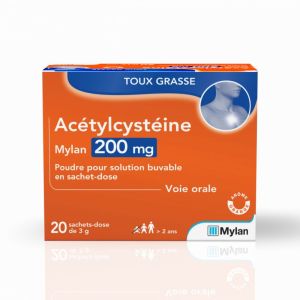 Acetylcysteine  200mg   20 Sachets poudre