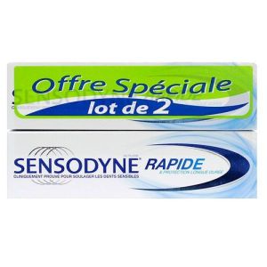 Sensodyne Rapide Pâte Dentifrice Dents Sensibles 2tubes 75ml