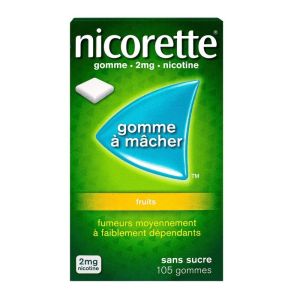 Nicorette 2mg Gom Méd Ss Suc Frts Plq/105