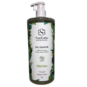 Santalis Gel Douche Aloé Vera Bio Flacon Pompe 1l