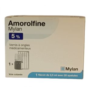 Amorolfine  5% Vernis à ongles flacon de 2.5 ml avec spatules