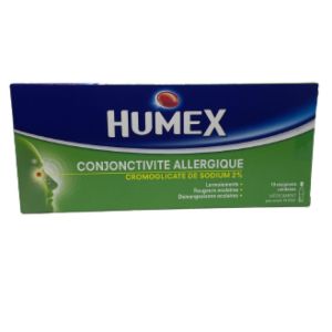 Humex 2% Collyre Solution Conjonctivite Allergique Unidose 2 sachets de 5 unidoses