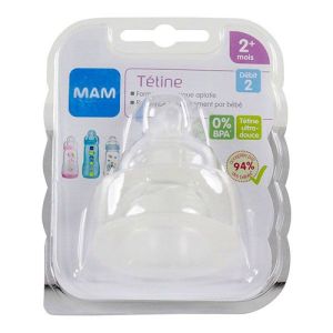 Tétine Débit 2 Silicone Boite de 2