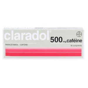 Claradol Cafeine 500mg Boite de 16 comprimés
