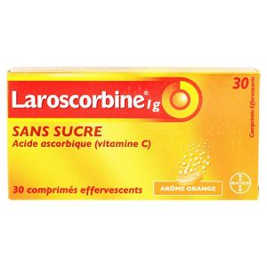 Laroscorbine Sans Sucre 1g  30 Comprimés Effervescents