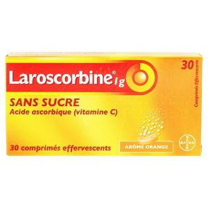 Laroscorbine Sans Sucre 1g  30 Comprimés Effervescents