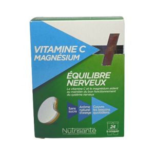 Nutrisanté Vitamine C + Magnésium comprimés à croquer 2 tubes de 12