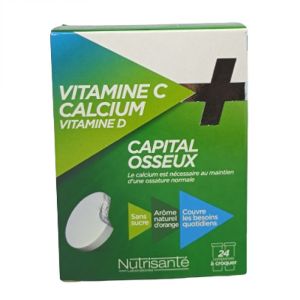 Nutrisante Vit C + Calcium + Vit B2 Comprimé à Croquer 2tubes de 12