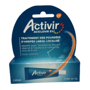 Activir 5% Crème Labiale tube de 2g