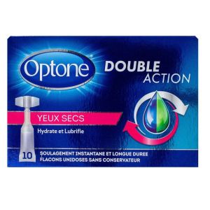 Optone Double Action Yeux Secs   Boite de 10 monodoses
