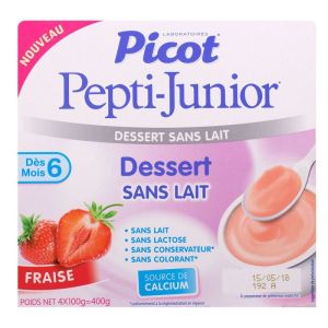 1er Dessert Sans Lait Crème Fraise 4pots de 100g