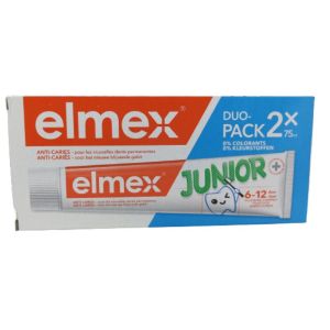 Elmex Junior Pâte Dentifrice 6-12ans Menthe 2 tubes 75ml
