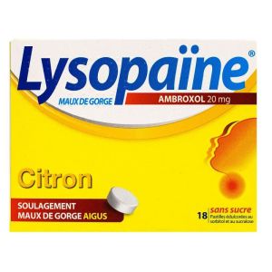 Lysopaïne Ambroxol 18 pastilles citron