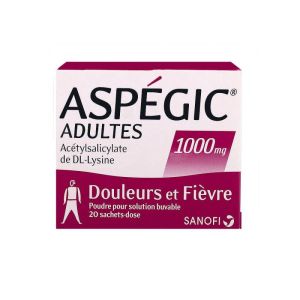 Aspegic 1000mg Adulte Boite de 20 sachets