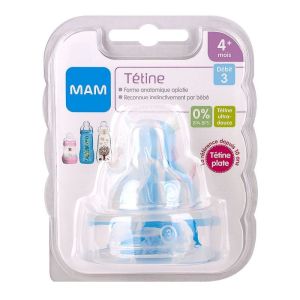 Tétine Débit 3 Silicone Boite de 2