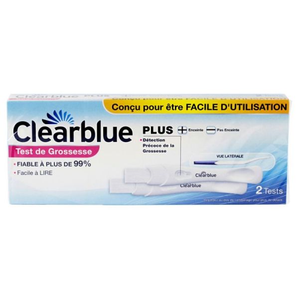 Clearblue Test Grossesse Plus Boite de 2 Stylo