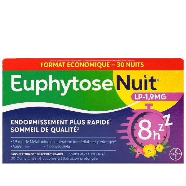 Euphytose Nuit LP 1.9mg Boite 30 Comprimés
