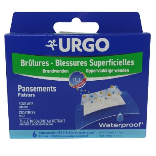 Urgo Brulures Pansement Waterproff  Boite de 6
