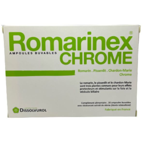 Romarinex Chrome Solution Buvable 20 ampoules 10ml