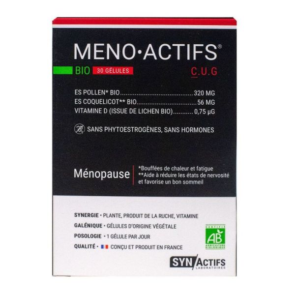 Menoactifs Bio Gélules Boîte de 30 Gélules