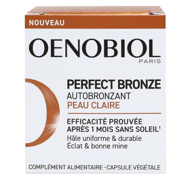 Oenobiol Perfect Bronze Capsules Autobronzantes Peaux claires Pot de 30