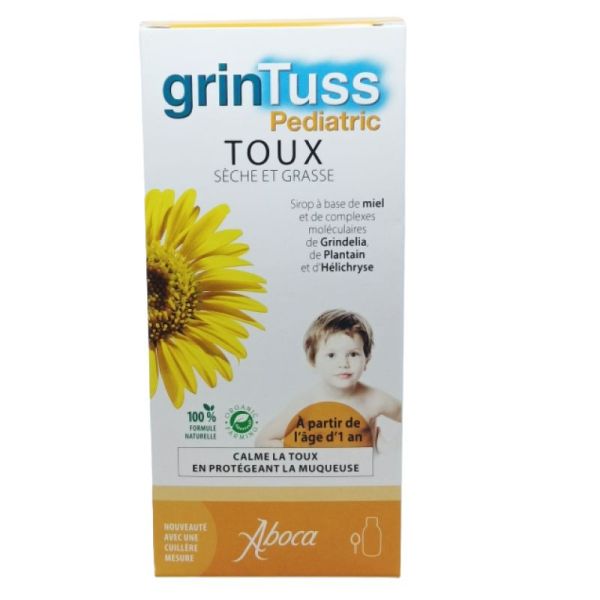 ABOCA - GrinTuss Pediatric - Sirop toux sèche et grasse - 128g