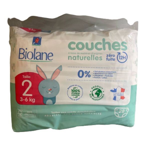 28 couches Biolane taille 2 / 3-6 kg