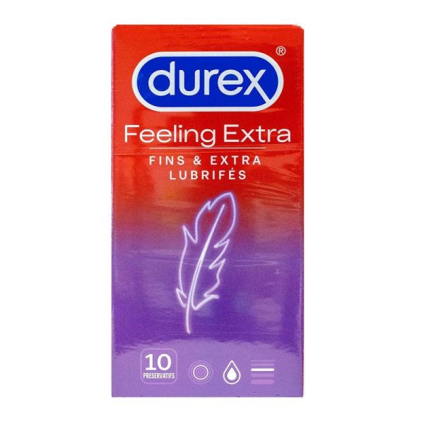 Durex Feeling Extra Préservatifs Lubrifiés Boite de10