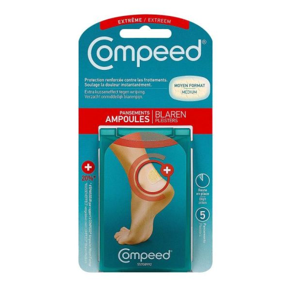 Compeed Pansements Ampoules Extrême Moyen Format Boîte De 5