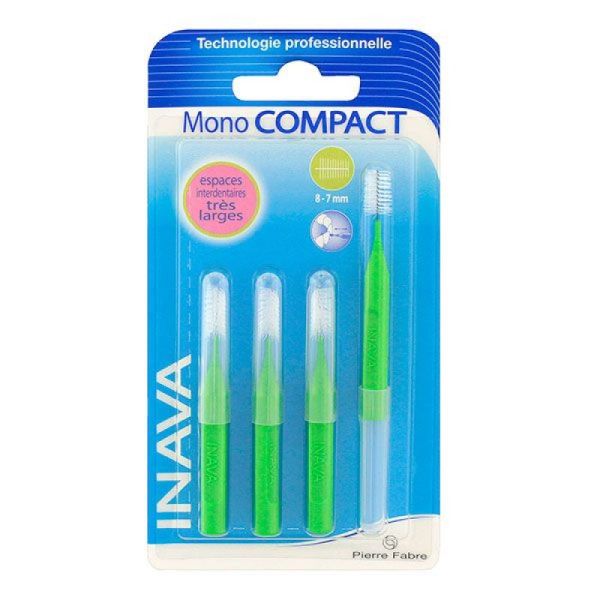 Brossettes Inava Mono Compact Extra-Large Vert 4 unités
