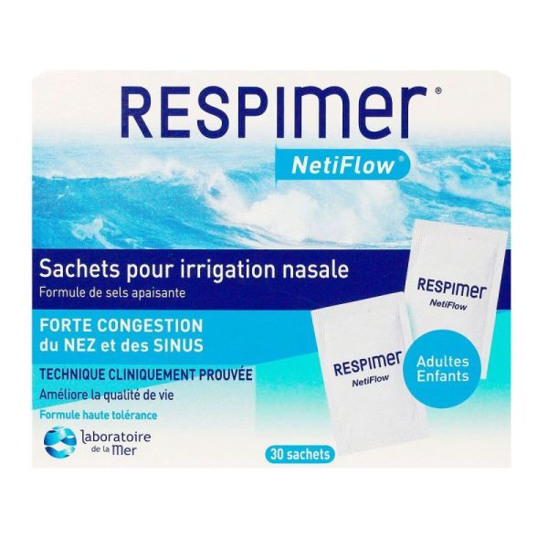 Respimer Netiflow Poudre Pour Irrigation Nasale Boite de 30 sachets de 4g