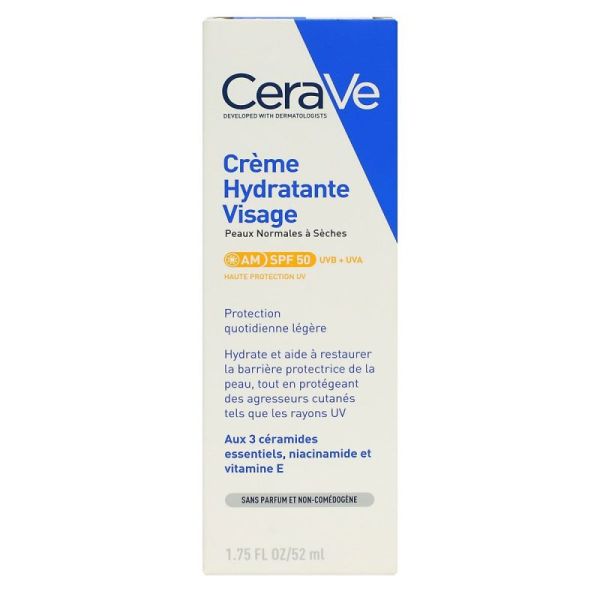 Cerave Spf50 Crème Hydratante Visage T/52ml