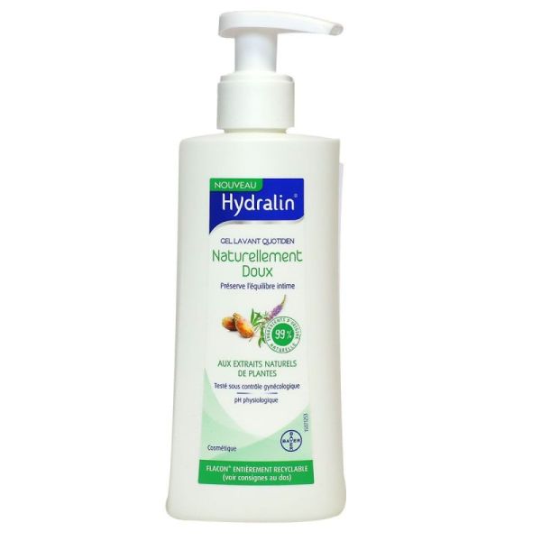 Hydralin Naturel Doux Gel Lavant Flacon Pompe 200ml