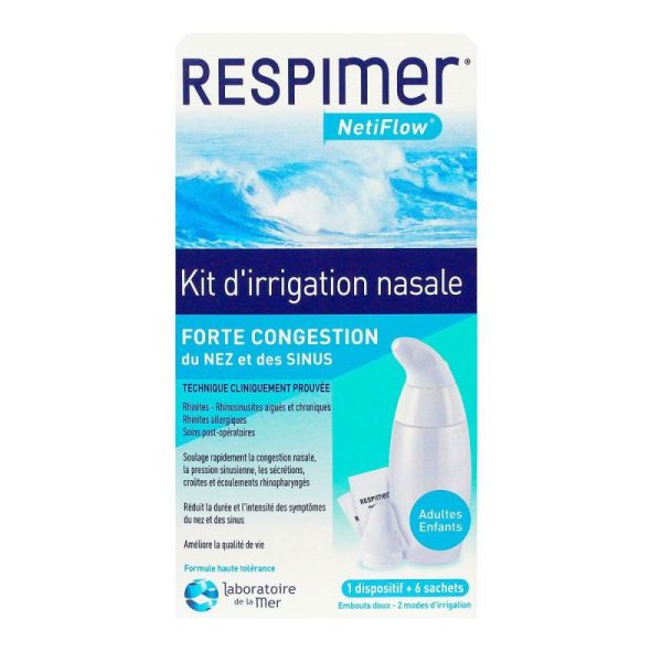 Respimer Netiflow Kit D'irrigation Nasale avec 6 sachets