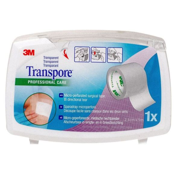 Transpore Sparad Micr Pla 25mmx5m Dévidoir