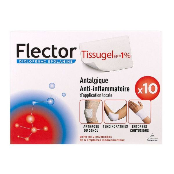 Flector tissugelep 1% Emplâtre Médicamenteux Boîte de 10