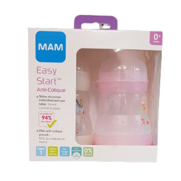 Biberon Easy Start anti-colique 160 ml rose - MAM