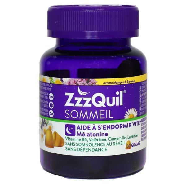 ZzzQuil Sommeil Mangue Banane 30 gommes