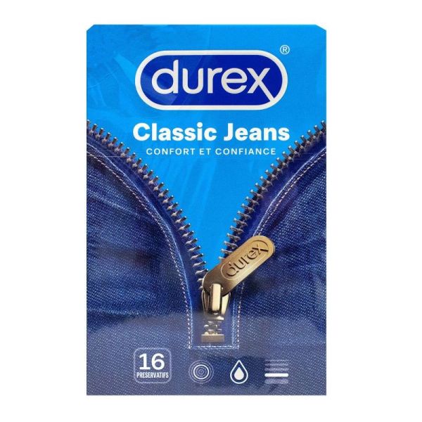 Durex Classic Jeans Préservatifs Boite de 16