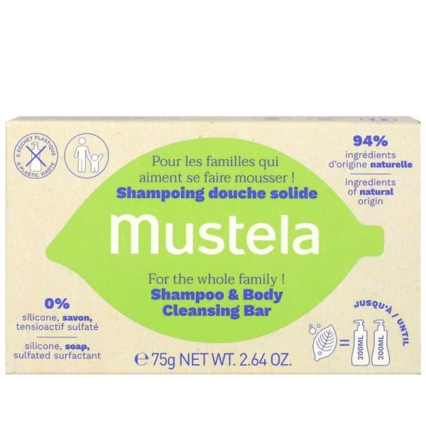 Mustela Shampoing Douche Solide Boite 75g