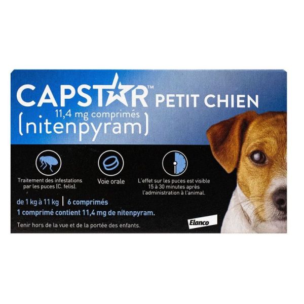 Capstar 11,4mg Comprimé Petits Chiens Boite de 6
